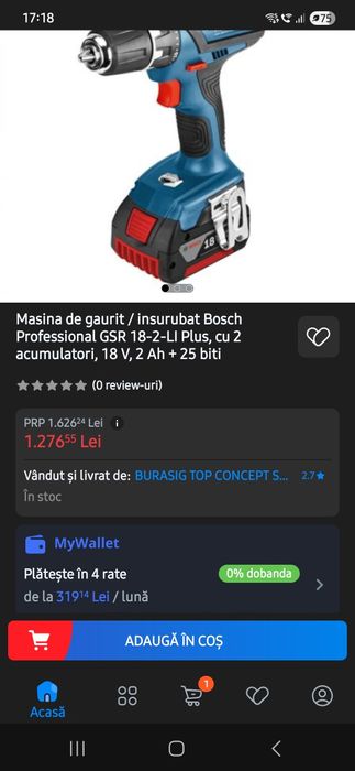 Filetanta,Masina găurit și insurubat Bosch Gsr 18v 2 li plus