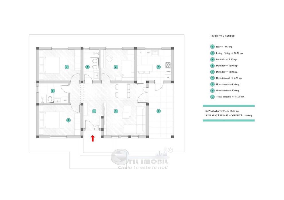 Case Mediteraneene, COMISION 0% – 4 Camere, 2 bai, Geam la baie