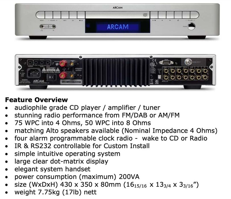 ARCAM solo si WHARFEDALE emerald