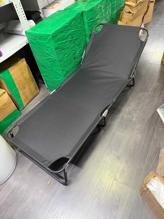 Раскладушка черная с матрасом 73х190 см.