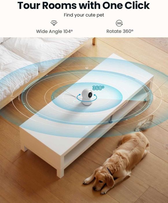 ieGeek 2.4g/5g WiFi охранителна камера за вътрешен монтаж, 5MP кабелна CCTV IR камера, SD карта