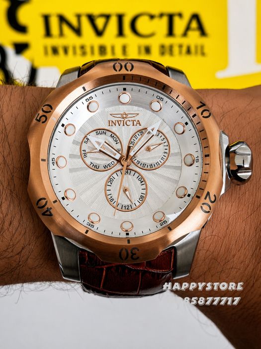 INVICTA Venom Brown leather 52 mm, Инвикта нов мъжки часовник