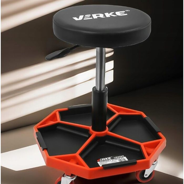 Taburet, scaun pentru atelier cu sertar, 30x55cm 135kg, Verke