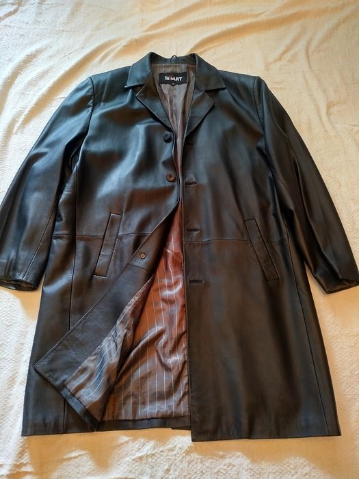 Кожаный плащ! Мужской!