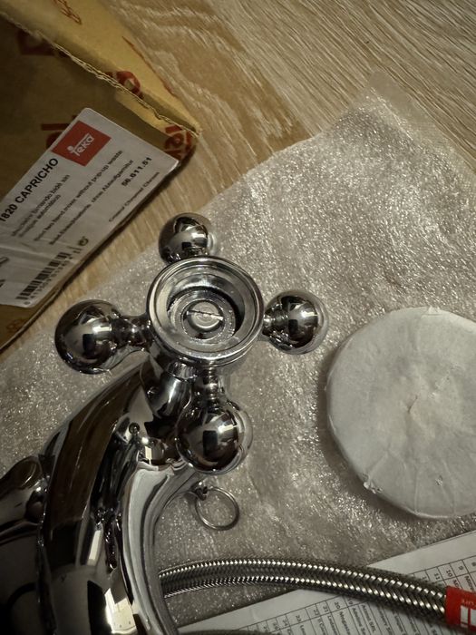 Baterie lavoar cu dublă comandă Teka 1820 CAPRICHO aerator anticalcar sistem automat metalic Pop-up crom