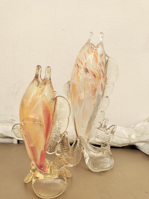 Две статуэтки рыб из стекла