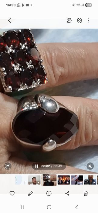 Inele masive din argint cu granat