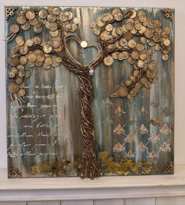 Картина дърво с БГ монети