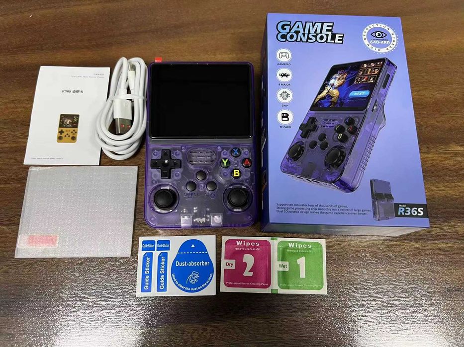 Consola de jocuri retro R36S NOU, card 64GB inclus, 15000 de jocuri