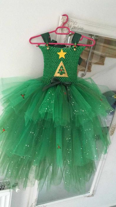 Rochita TUTU Brad Bradut verde serbare iarna Craciun