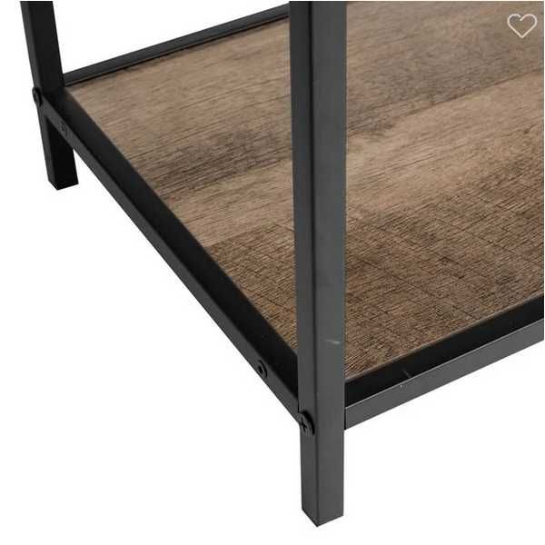 Декоративна масичка Mercado Trade, 2 нива, Метал-Дърво, Кафяв