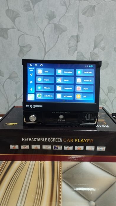 Магнитола 1 дин 7 дюйм с выдвижным экраном новая андроид 15 WiFi