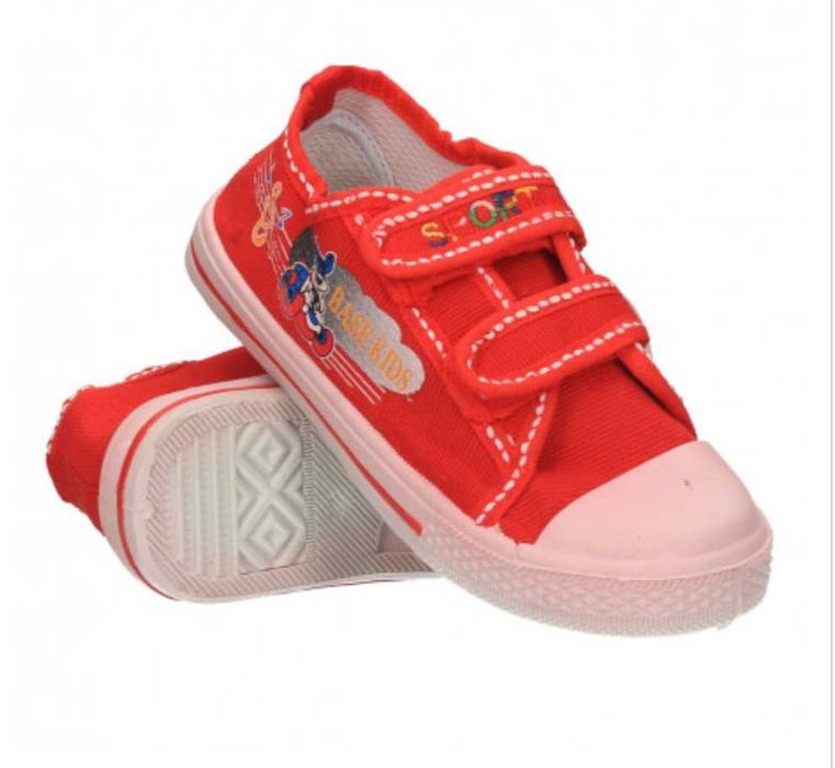 Tenisi rosii cu scai, noi, copii, papuci gradi marimi 28, 29, 30