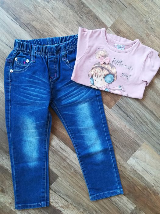 Блузка и дънки за момиче 98-104