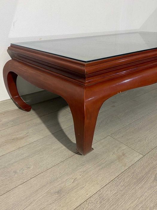 Masă de Cafea Stil Oriental 120x60 cm; Măsuță Solidă din Lemn Masiv