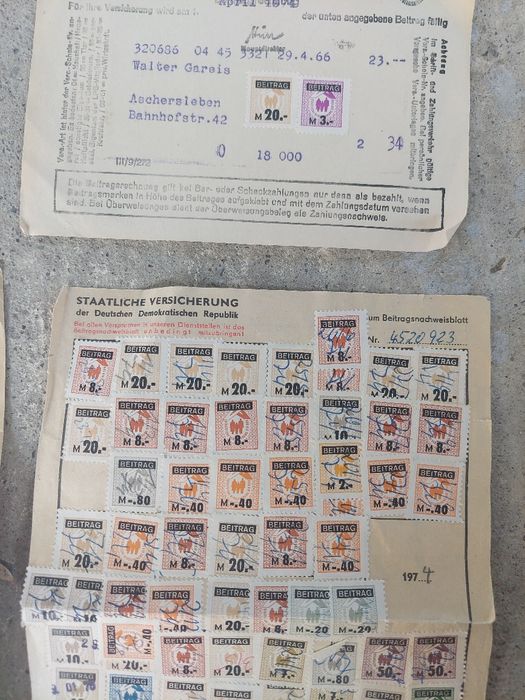 Carnete asigurări vechi Germania de Est (RDG/DDR 1960-1970)