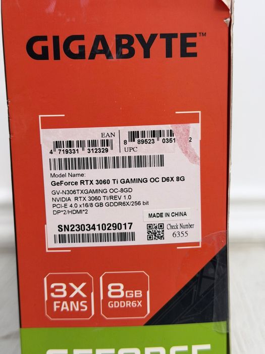 Placa video Gigabyte GeForce RTX 3060 Ti GAMING OC, 8GB GDDR6, 256-bit, LHR - SIGILATA