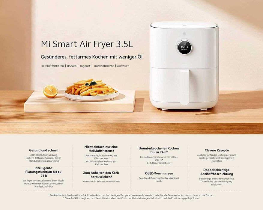 Фритюрник с горещ въздух Xiaomi Smart Air Fryer, 4.5 литра