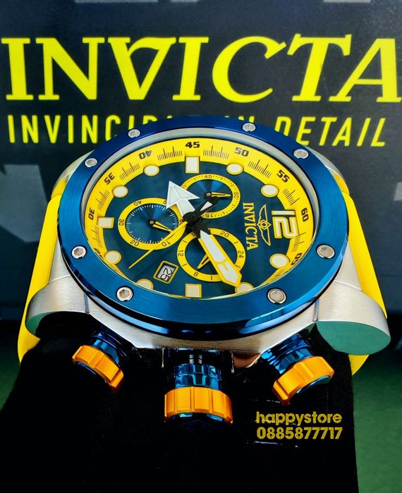 часовник INVICTA Sea Hunter Yellow 54 mm, Инвикта нов ръчен часовник