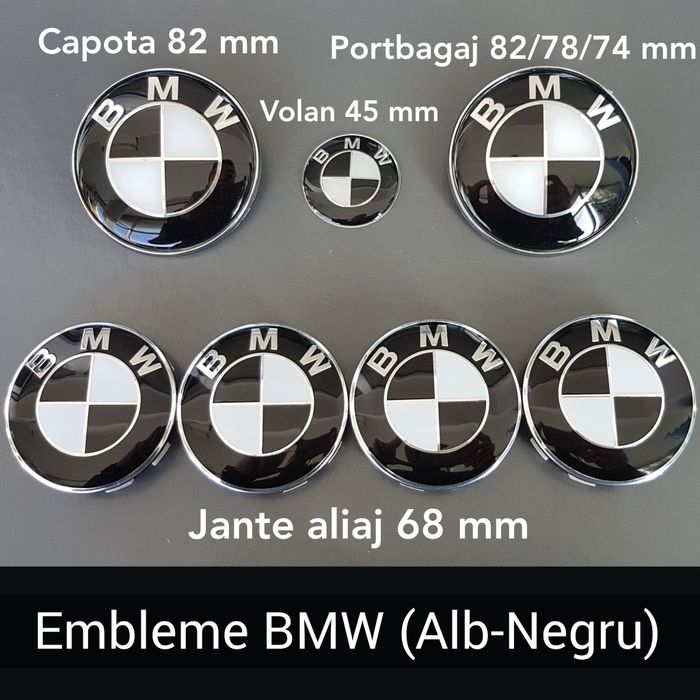 Embleme BMW capota, portbagaj, volan si jante