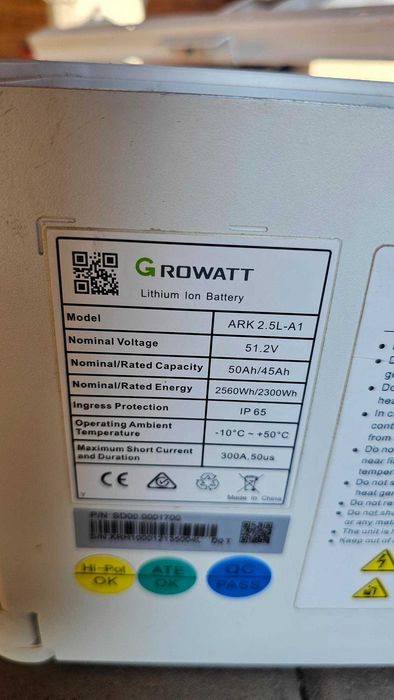 baterie Growatt ARK-2.5L-A1 2.5kw