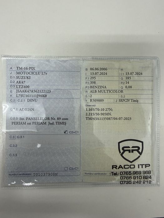 Suzuki LTZ400 Înmatriculat