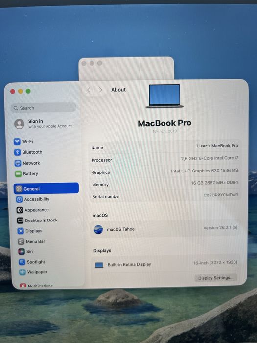 MacBook Pro 16" (2019) i7 | 16GB RAM | 512GB SSD | Baterie Stare Normală