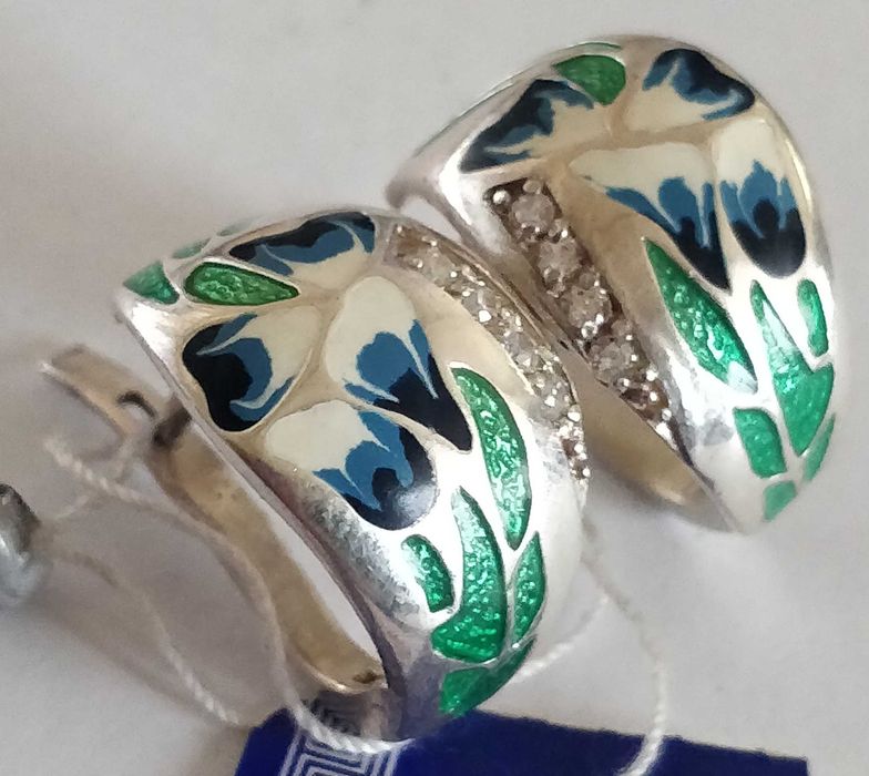 Уникални авторски сребърни обици Самина