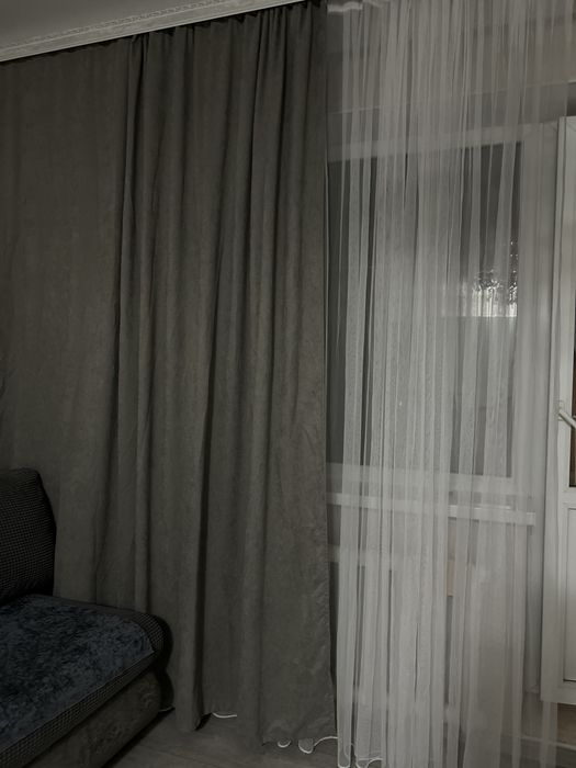 Шторы блэкаут серый