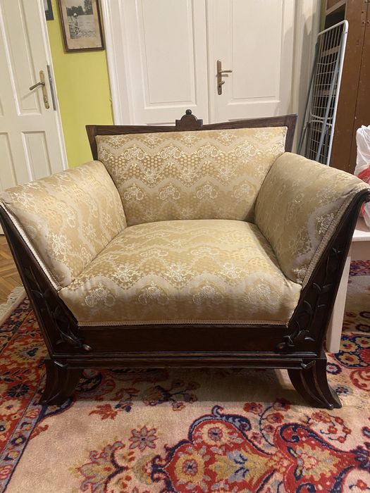 Set 2 fotolii vintage din lemn masiv, stil clasic