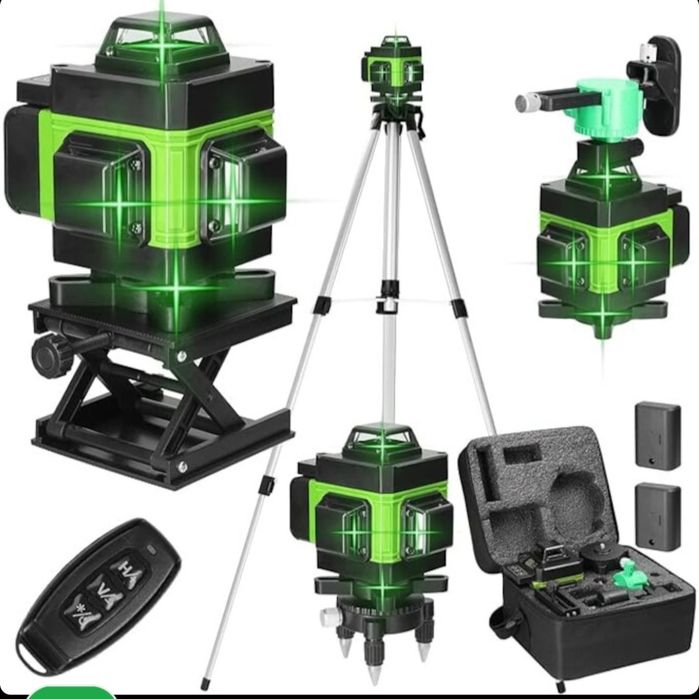 Nivelă Laser 4D PROFESIONALĂ - 16 Linii Verzi - PACHET COMPLET (Full)