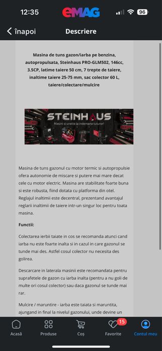 Masina de tuns iarba sigilata