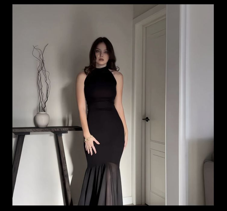 Платье длинное черное