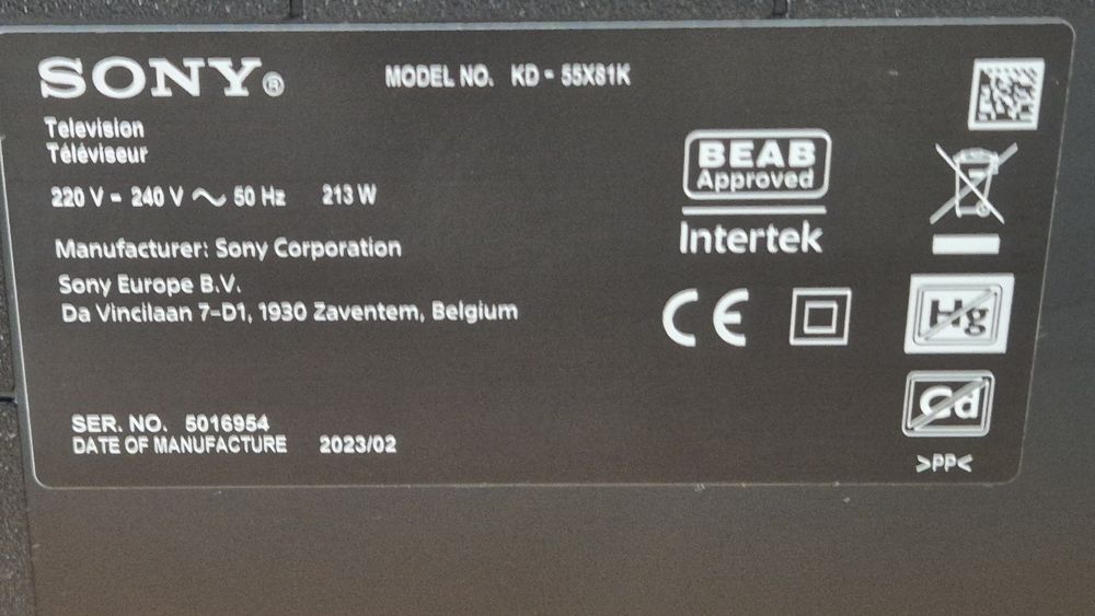 Sony KD-55X81K Google TV, Android, 4K, UltraHD, Smart, WiFi, LED