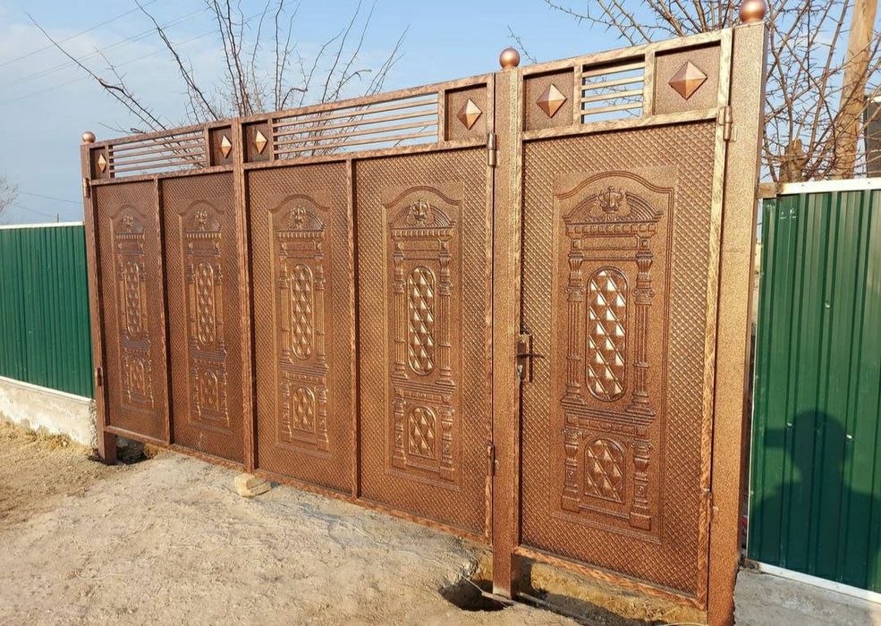 Ворота навес  перила лестница