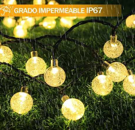 NORBASE комплект от 2 броя соларни гирлянди с кристални топки