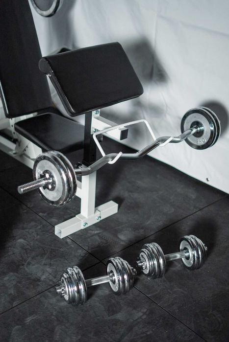 Banca Multifunctionala + Set De Greutati 120 Kg 30/31mm Cu Cromate