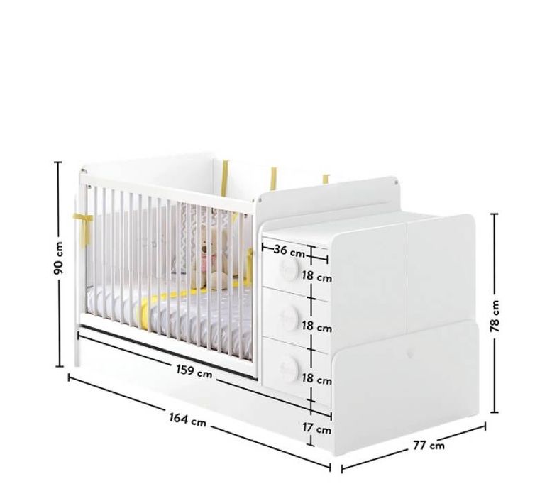 Mobilier complet pentru camera bebeluș – Cilek Baby Cotton