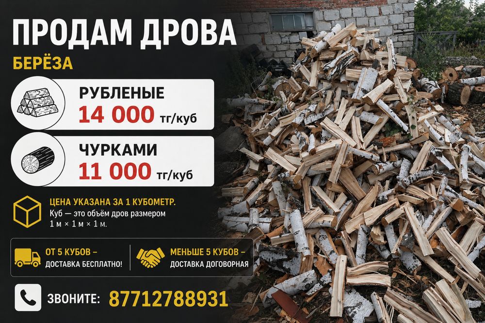 Березовые дрова колотые и чурками | Доставка