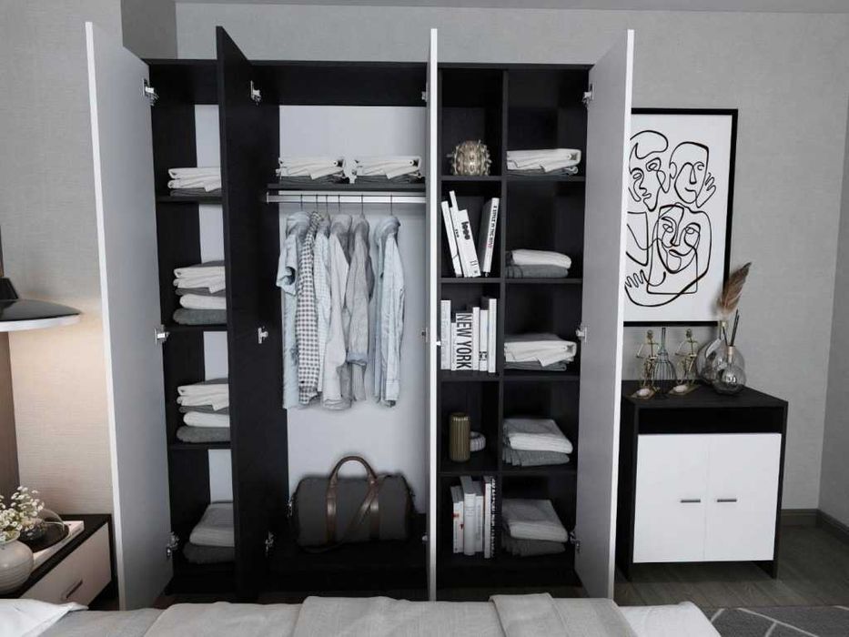 Set Dormitor Mario 3U 6 piese tapitat wenge