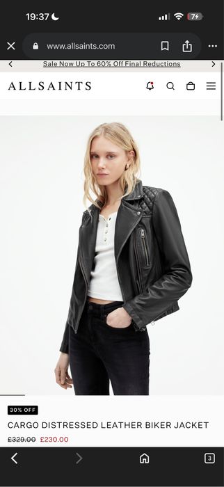 Geaca All Saints din piele naturala