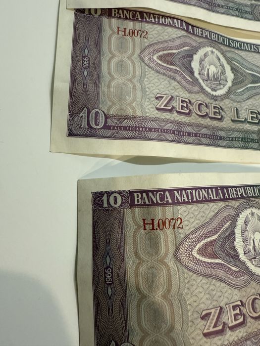 Bacnote 10 lei din anul 1966 (bancnotele sunt noi)!Colectionari
