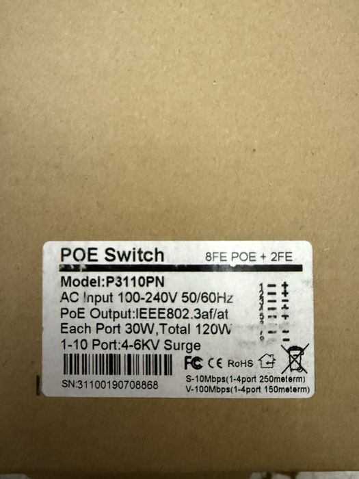 Poe коммутатор 8 каналов