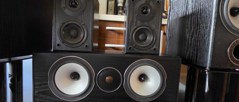 Продавам тонколони+център+съраунд колони на марката bronze audio +ресивър yamaha