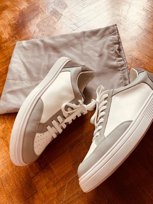 Новые кожаные кроссовки BRUNELLO CUCINELLI