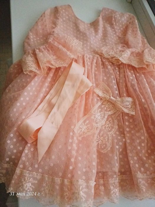 Платье персиковое 122 128