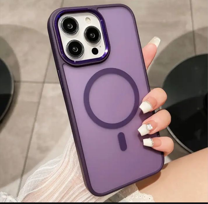 Iphone 14/15/16/PRO/MAX/PLUS Husa Magsafe Border TPU Spate PC Matte