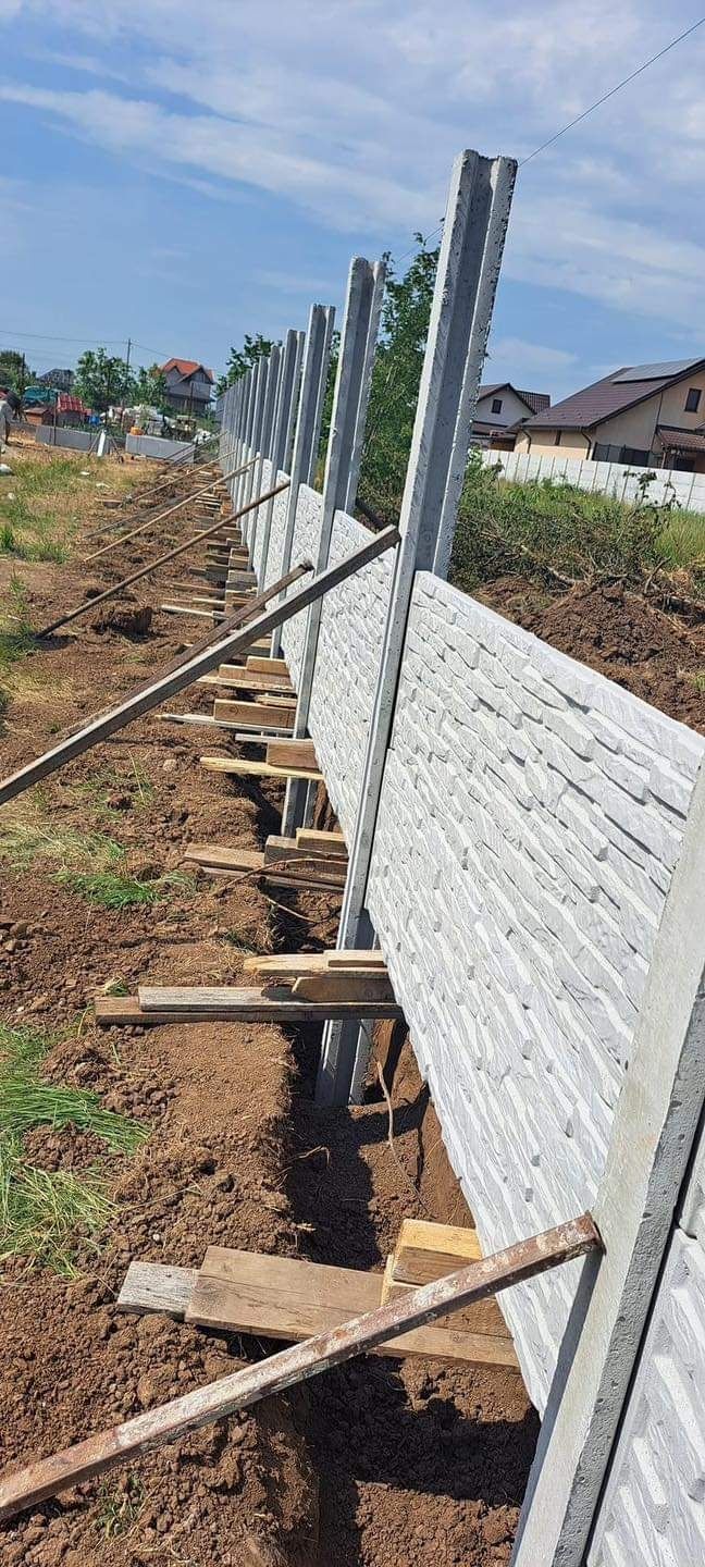 Oferta garduri din beton comprimat placi și stalpi de gard model piatr ...