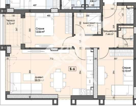 Тристаен апартамент в Кършияка