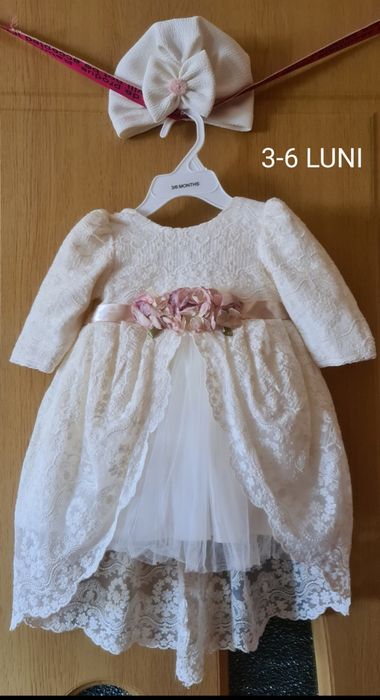 Rochie botez + turban pentru fetițe